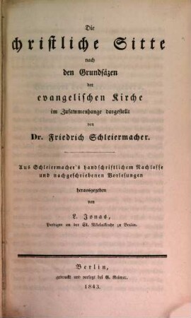 Friedrich Schleiermacher's literarischer Nachlaß. 7
