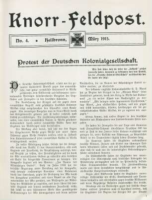 4.1915: Knorr-Feldpost