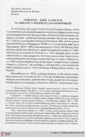 Chrystus - król Florencji na obrazie z kolekcji Lanckorońskich