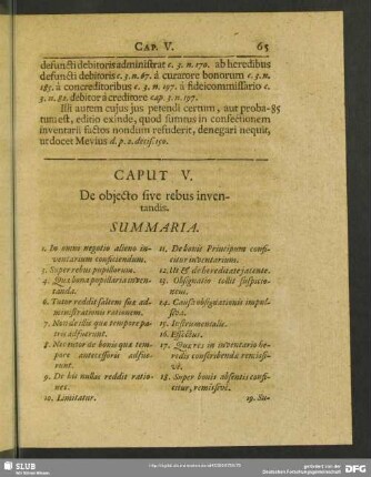 Caput V. De obiecto sive rebus inventandis