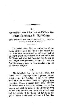 Grundsätze und Plan des christlichen Religions-Unterrichts in Volksschulen