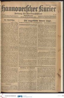 Hannoverscher Kurier : Hannoversches Tageblatt ; Morgenzeitung für Niedersachsen