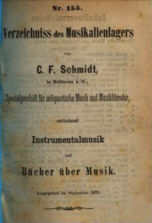 Catalog. 155. 1875