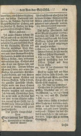 Das Fünffte Haupt-Stück Vom Sacrament des Altars