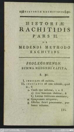 Pars II. De Medendi Methodo Rachitidi