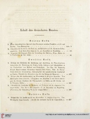 Inhalt des dreizehnten Bandes