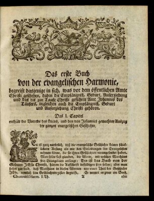 Das erste Buch von der evangelischen Harmonie, ...