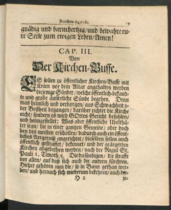 Cap. III. Von der Kirchen-Busse.