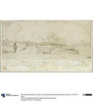 Flachlandschaft mit stehendem Mann