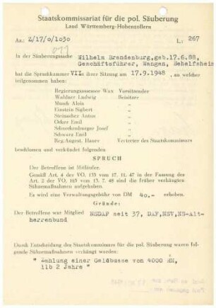 Brandenburg, Wilhelm