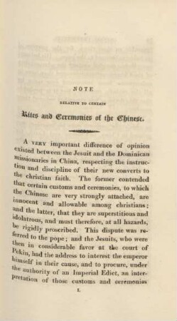 Note relative to certain rites and ceremonies of the Chinese