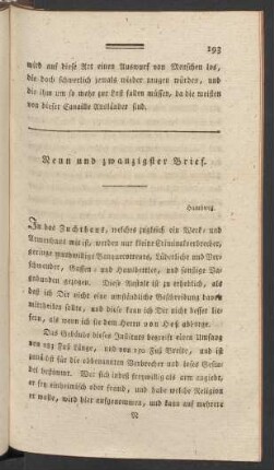 Neun und zwanzigster Brief