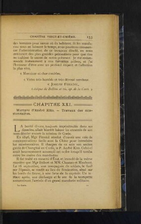 Chapitre XXI. Martyre d'Andre Kim. - Travaux des missionaires.