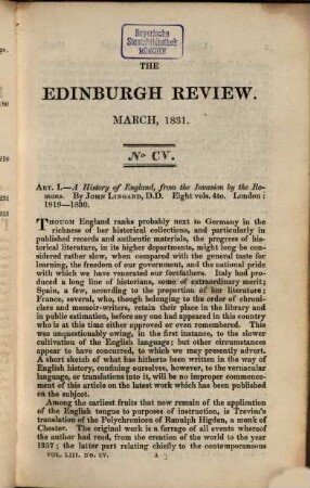 The Edinburgh review, or critical journal. 53. 1831