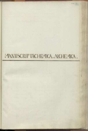 Manuscripta chemica et alchemica
