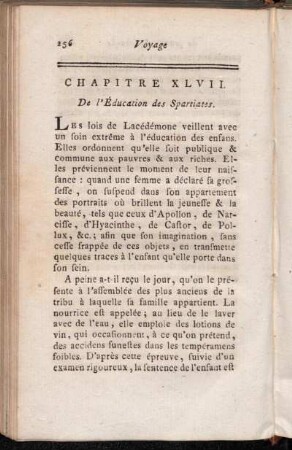 Chapitre XLVII. De l'Éducation des Spartiates.
