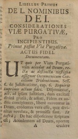 De L. nominibus dei. Considerationes viæ purgativæ, pro incipientibus.