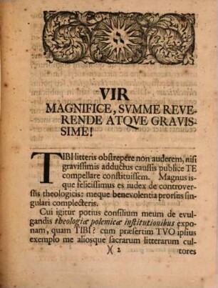 Viro magnifico, summe reverendo atque gravissimo D. Jo. Laurentio Mosheimio ... consilium suum de evulgandis theologiae polemicae institutionibus exponit ... tanti viri cultor perpetuus Laurentius Reinhardus