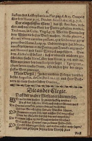 Die ander Elegie. Daß der wahre Messias erschienen sey.