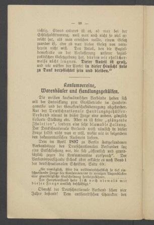 Konsumvereine, Warenhäuser und Handlungsgehülfen