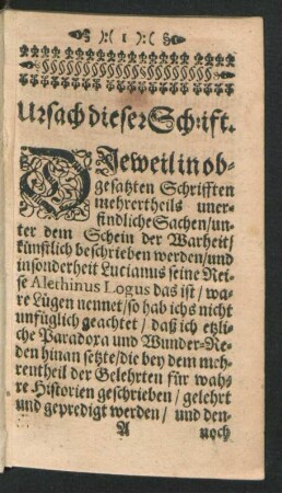 Ursach dieser Schrift.