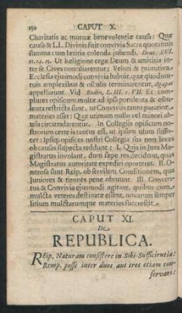 Caput XI. De Republica