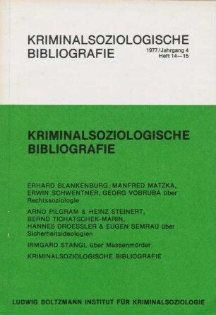 Kriminalsoziologische Bibliografie