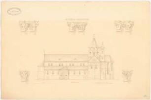 Abteikirche Knechtsteden, Dormagen Wiederaufbau: Südansicht Kapitäle