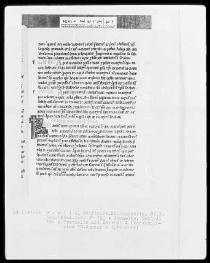 Sammelhandschrift — II, Martyrologium, Folio 5recto-49verso — ---, Folio ---Initiale K mit lateinischem Kreuz, Folio 9 recto - 30 verso