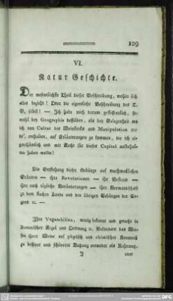 VI. Naturgeschichte