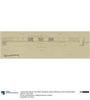 Darmstadt, Doppelhaus Stade, Einfriedung an der Erbacherstraße