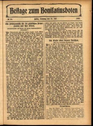 Zweite Ausgabe vom Sonntag, den 23. Juli 1905.