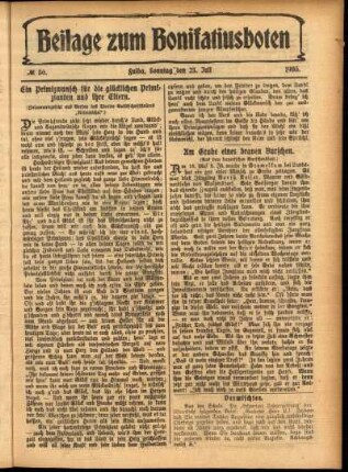 Zweite Ausgabe vom Sonntag, den 23. Juli 1905.
