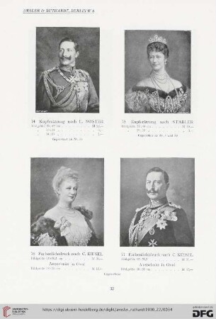 Bildnisse I.I.M.M. des Kaisers und der Kaiserin (Nr. 74-104)