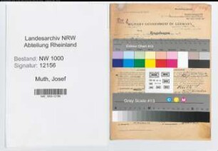 Entnazifizierung Josef Muth, geb. 06.09.1893 (Kaufmann)