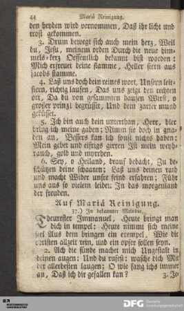 Mariä Reinigung.