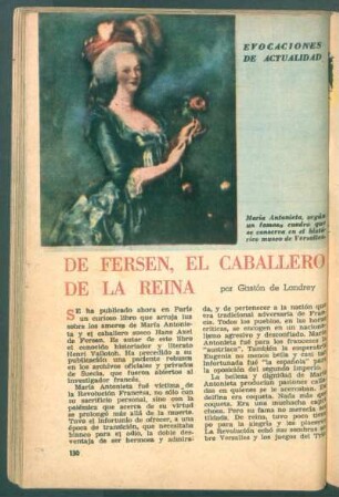 De Fersen, el caballero de la reina : Evocaciones de actualidad