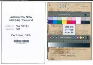 Entnazifizierung Edith Ziechnaus , geb. 26.02.1912 (Arzthelferin)