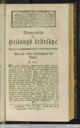 Therapeutische oder Heilungs Lehrsätze