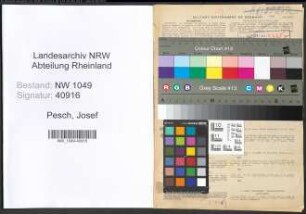 Entnazifizierung Josef Pesch , geb. 19.10.1908 (Architekt)