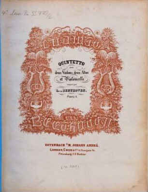 Quintetto : pour 2 violons, 2 altos et violoncelle ; oeuv. 4