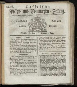 Nr. 66, Mittwoch den 17ten August. 1814