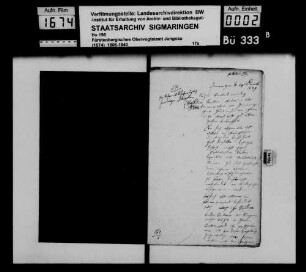 Letzte Willensmeinung der Witwe Katharina Ott, Sonnenwirtin, in Inneringen