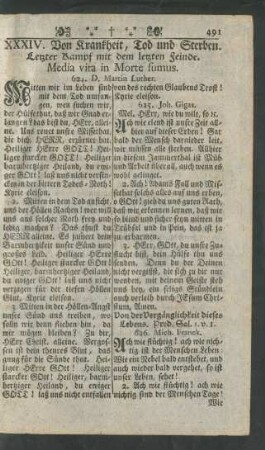 XXXIV. Von Krankheit, Tod und Sterben