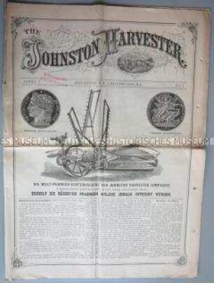 Landwirtschaftliche Maschinen der Johnston Harvester Company in USA