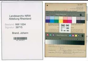 Entnazifizierung Johann Brand , geb. 11.01.1904 (Feuerwehrmann)