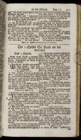 Die 1. Epistel St. Pauli an die Corinther. - Die 2. Epistel St. Pauli an die Corinther.