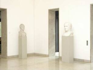 Kolossalbüste Carl Gustav Carus' & Kolossalbüste Ludwig Tiecks : Kolossalbüsten von Carl Gustav Carus und Ludwig Tieck (1836; P.-J. David d' Angers)