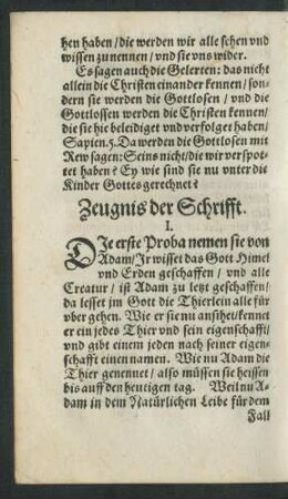 Zeugnis der Schrifft.