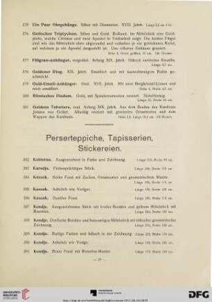 Perserteppiche, Tapisserien, Stickereien (Nr. 382-407)